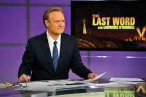 Lawrence O’Donnell on his MSNBC set.  	Photo courtesy MSNBC